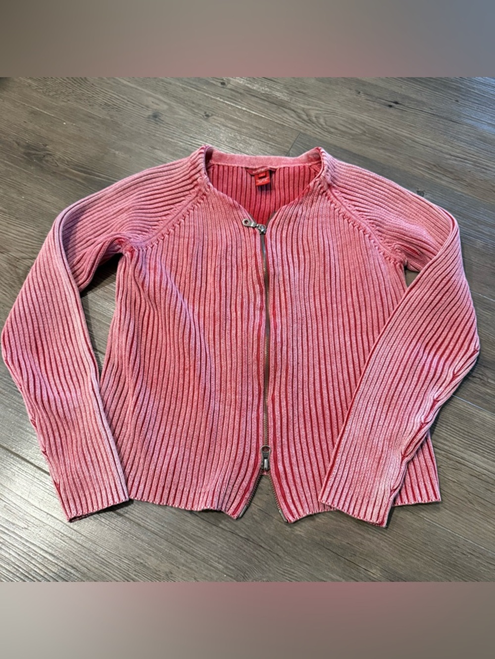 Sundance Acid Wash Vintage Cotton Ribbed Cardigan Size Small